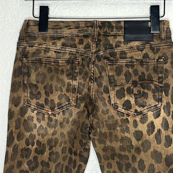 NWT R13 Kate Skinny Distressed Leopard Print Jeans Size 25 - Picture 8 of 15